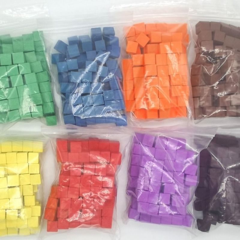 Board Game Catan - 100Pcs/lots 10mm Wood Cubes Colorful Dice