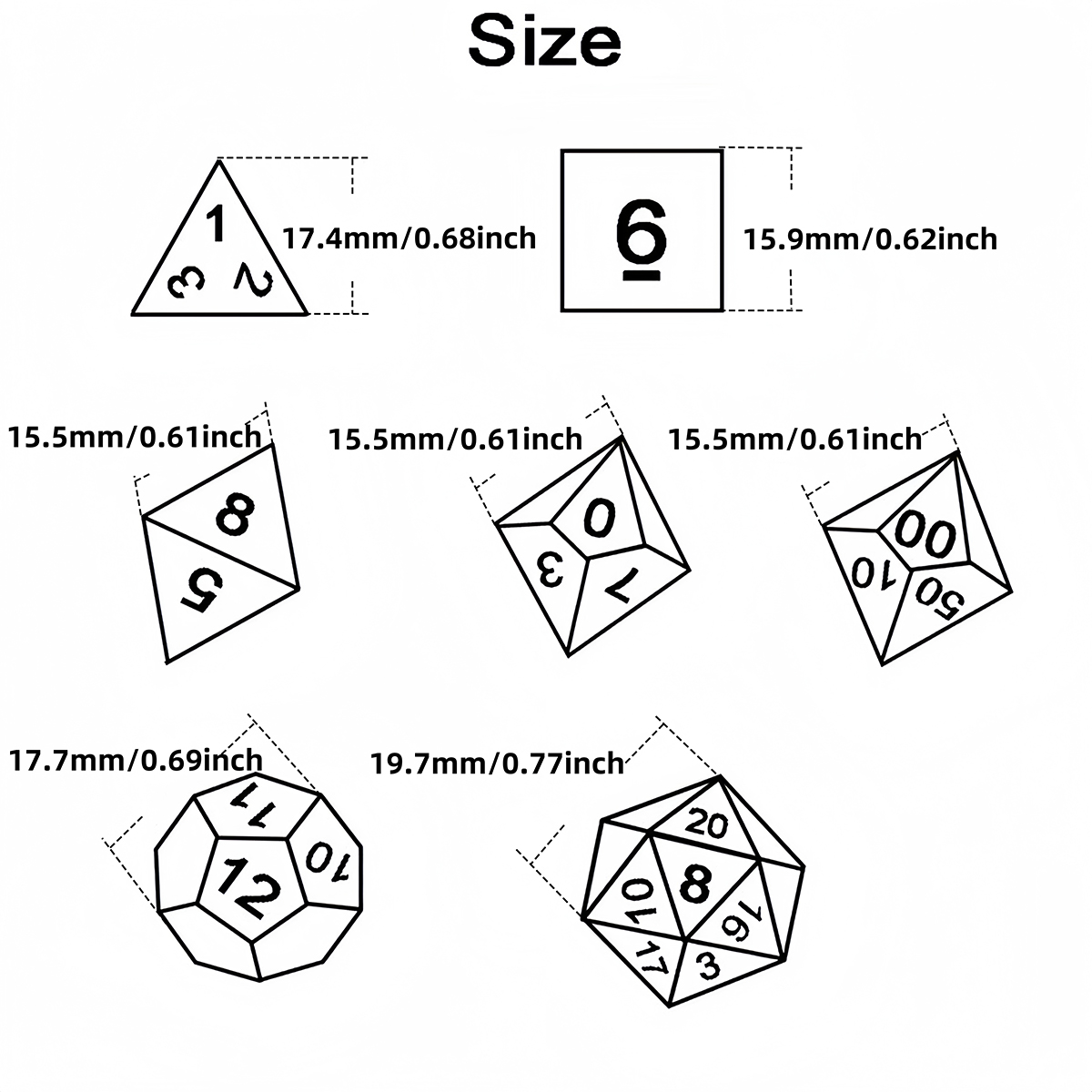 DND Dice Set 7pcs Mixing Color - Board Game Live 评论和价格